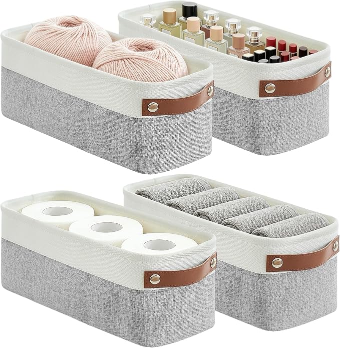 Bagnizer Small Fabric Storage Baskets, Decorative Basket by Bagnizer