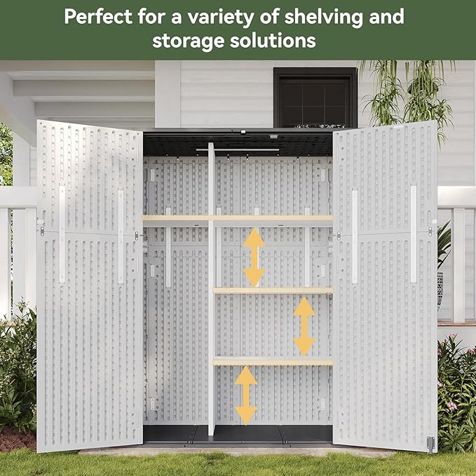 Aoxun 61 Cu.Ft Outdoor Storage Shed, Widened Outdoor Storage Cabinet Waterproof - Image 2