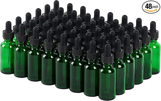 48 Pcs, 1oz Glass Dropper Bottle, Leakproof Tincture Bottles by SprayDroplet