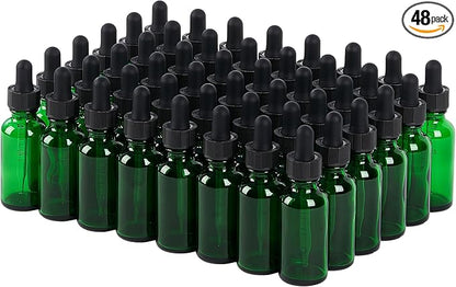 48 Pcs, 1oz Glass Dropper Bottle, Leakproof Tincture Bottles by SprayDroplet