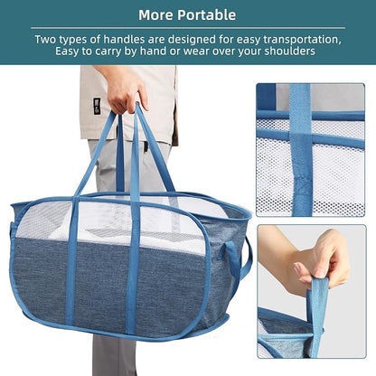 Collapsible Laundry Baskets, Tear Proof Pop Up Laundry Hamper - Image 6