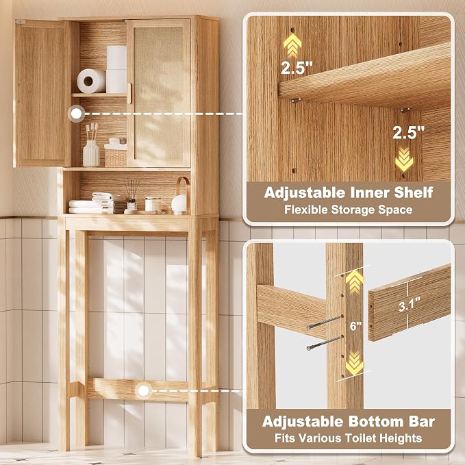 Over the Toilet Storage Cabinet, Bathroom Storage Cabinet - Image 4