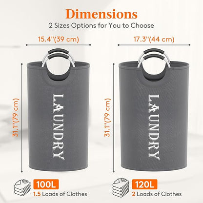 Lifewit 120L 2-Pack Large Laundry Basket, Collapsible Laundry Hamper - Image 2