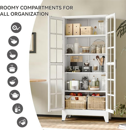 COFaR 71" White Glass Door Display Cabinet - Image 6