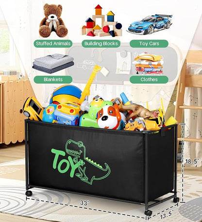 MISSLO Large Toy Box with Wheels Big Toy Chest - Image 6
