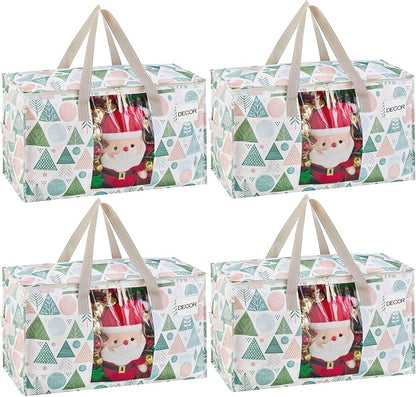 VENO 4 Pack Moving Bags, Large Christmas Storage Bins by Veno