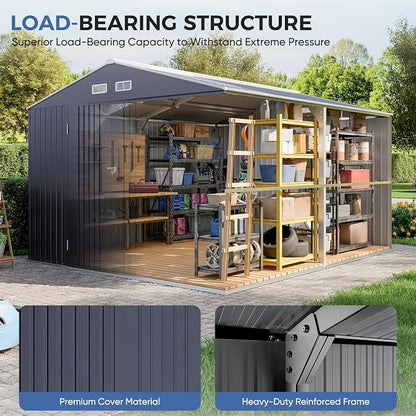 K Knowbody 10x12 FT Metal Storage Shed - Image 3