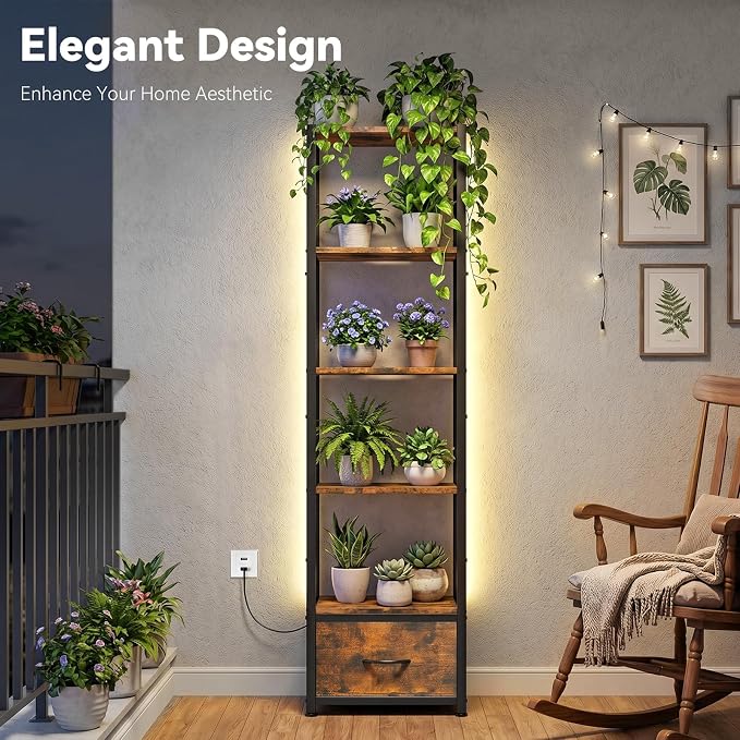 Housolution 6 Tier 60.6" Tall Bookshelf - Image 7
