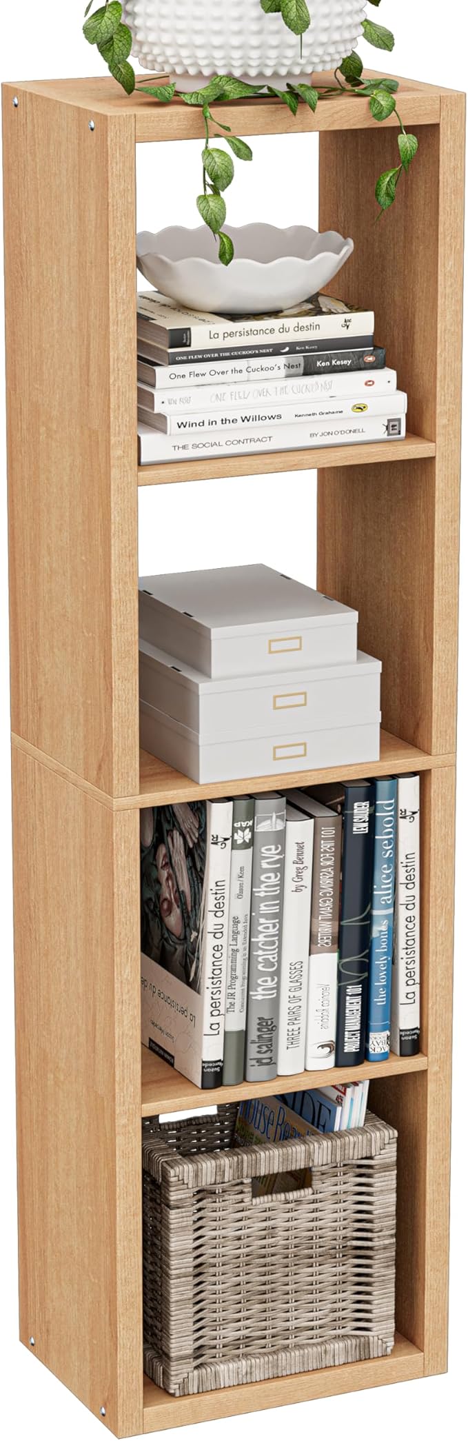 Cube Storage Organizer Bookcase, Small 4 Tier 11 inch Open Back Cubical Shelf by VDNEND