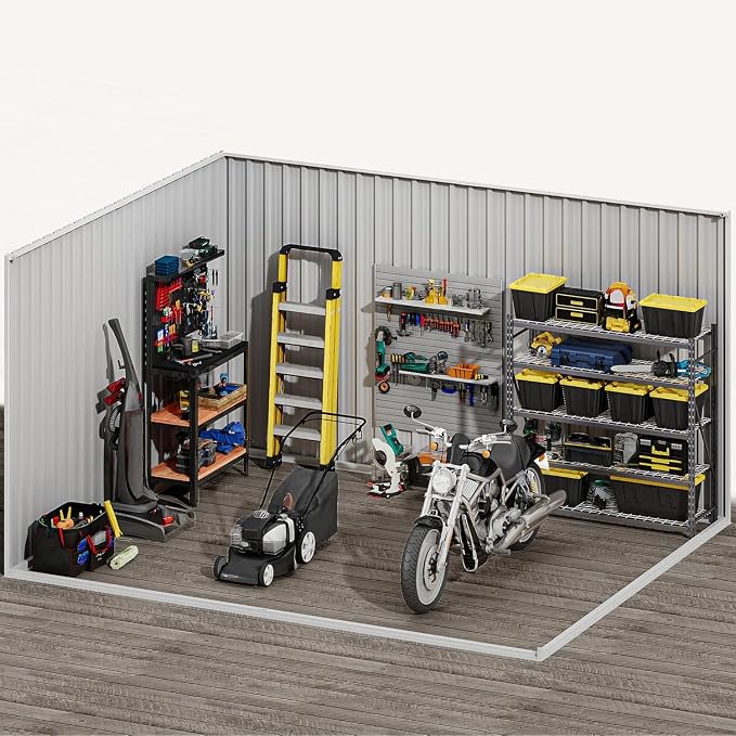 DWVO 10x8ft Outdoor Storage Shed, Large Metal Tool Sheds, Heavy Duty Storage - Image 6