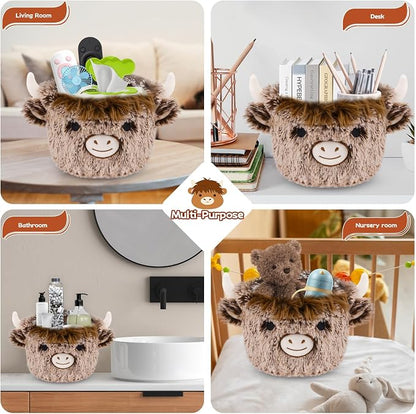 Highland Cow Plush Basket, Highland Cow Gift Basket - Image 7