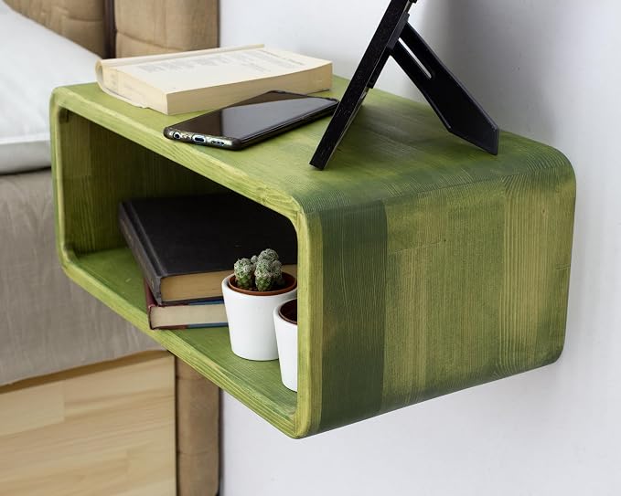 Floating Nightstand Wooden, Bedside Table, Nightstand Shelf, Wall Mounted - Image 6