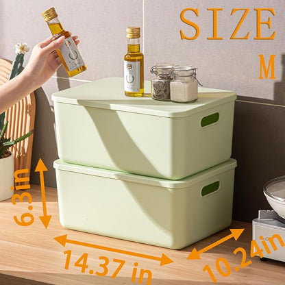 4 pack large plastic White storage bins Baskets, Toy Box Chest - Image 6