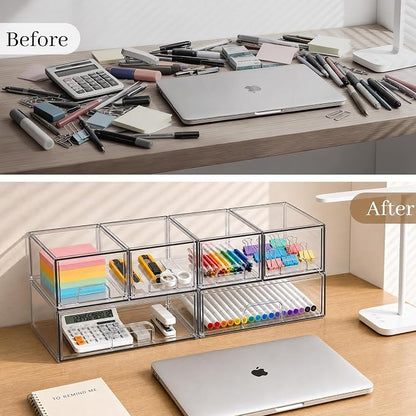Clear Stackable Storage Drawers, Acrylic Bathroom Makeup Organizer, Plastic Bins - Image 6