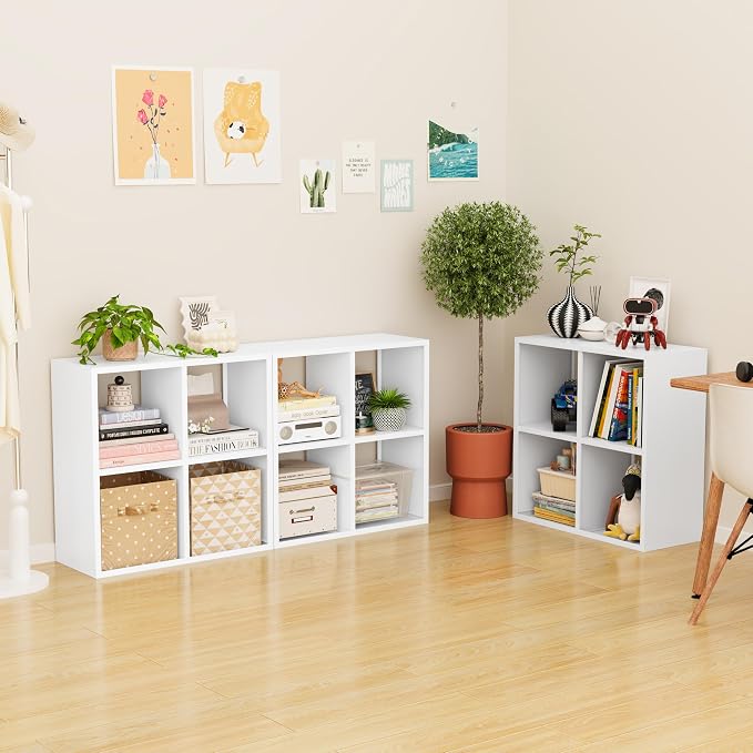4 Cube Storage Organizer, Metal Cubby Storage Shelf, Small Box Bookshelf - Image 6