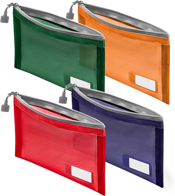 Set & Done Small Mesh Zipper Pouches – Nylon Cosmetic Bags by SETDONE