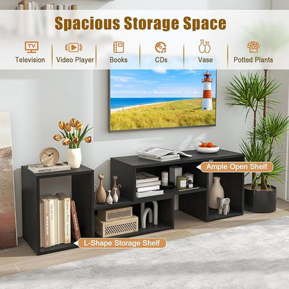 LDAILY L-Shaped TV Stand, TV Entertainment Center - Image 5