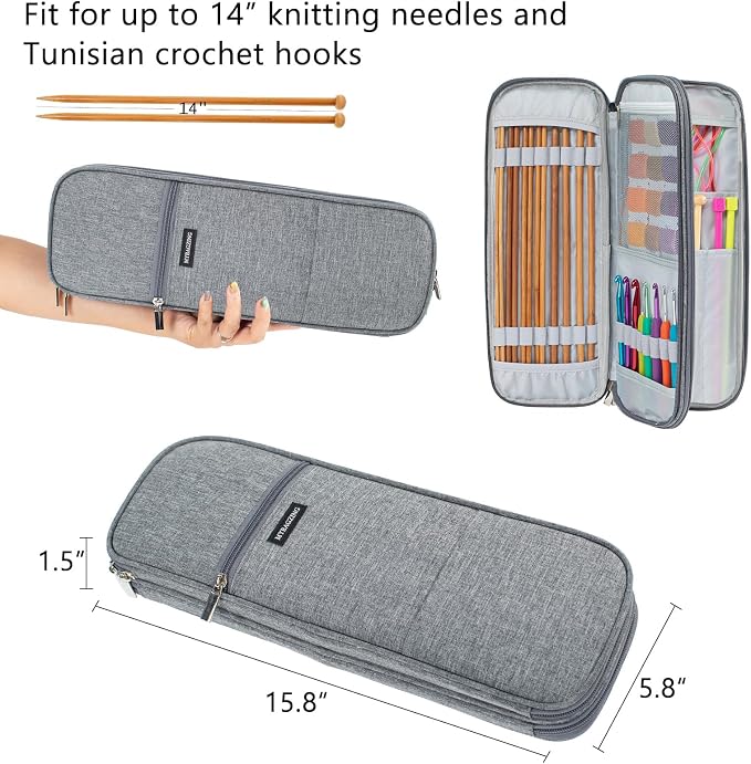 MYBAGZING Knitting Needles and Crochet Hook Organizer Case - Image 2