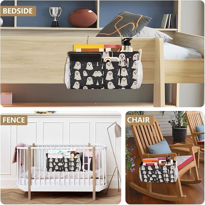Cute Halloween Ghost Blacck Bedside Caddy - Image 8