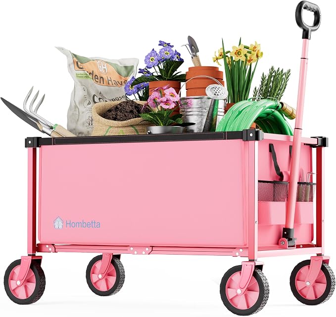 29.3" Collapsible Wagon Cart, 150L Heavy Duty Folding Utility Wagon by Hombetta