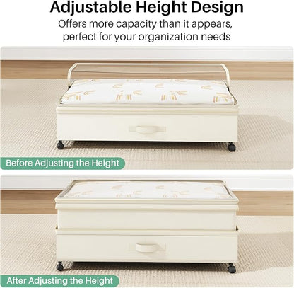 Kitstorack 2Pack Height-adjustable Under Bed Storage - Image 3