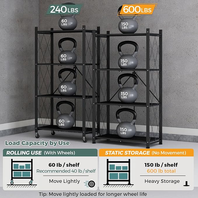 DEANIC 4 Tier Foldable Storage Shelves - Image 11