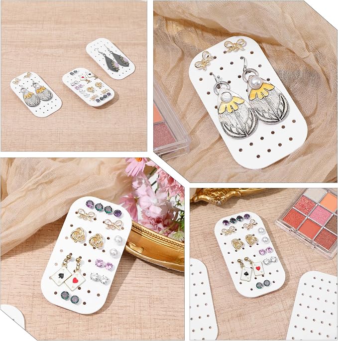 24pcs Acrylic Stud Earring Organizer Cards, Rectangle Jewelry Display Rack - Image 6