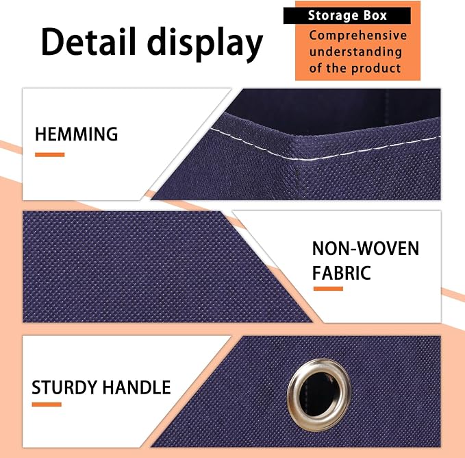 Foldable Storage Cubes Bins, 11 Inch Cloth Storage Cube Fabric Storage Box - Image 7