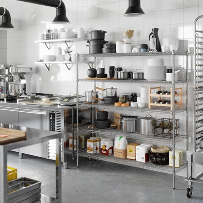 18" Deep x 60" Wide x 64" Height Wire Shelving Kit | 5-Tier | NSF Commercial - Image 6