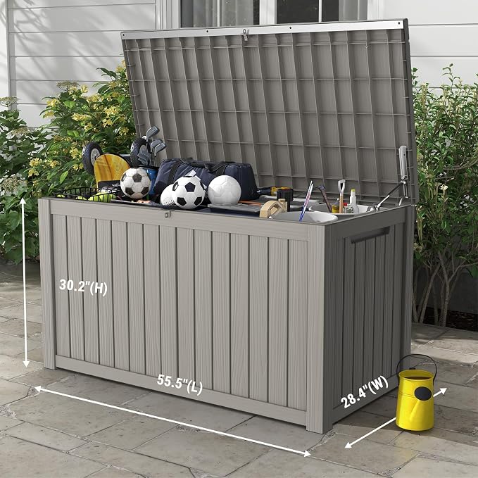 Mars Villa 180 Gallon Outdoor Storage Box Waterproof, Extra Large Resin Deck Box - Image 2