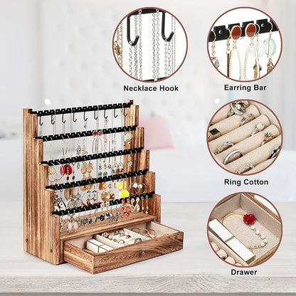 Pinzoveco Earring Organizer, 5 Layer Earring Holder Organizer - Image 5