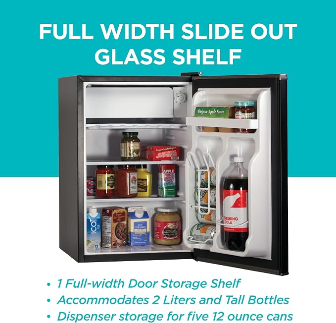 BLACK+DECKER 2.5 Cu. Ft. Compact Refrigerator, ENERGY STAR Certified, Single - Image 4