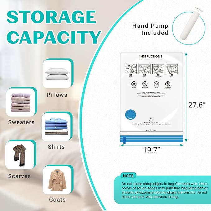 10 Pack Medium Vacuum Storage Bags Seal Bags - Image 5