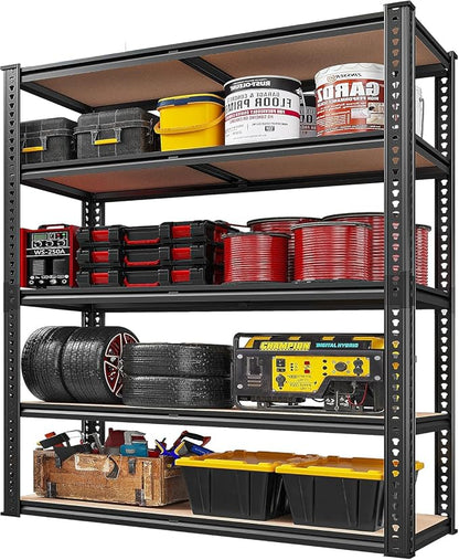 REIBII 40" W Garage Shelving 2500LBS Storage Shelves 72" H Metal Shelving 5 by REIBII