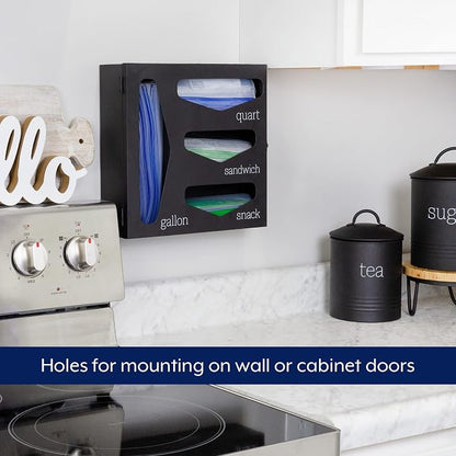 AuldHome Design Enamelware Kitchen Bag Organizer, Farmhouse Style Holder - Image 3