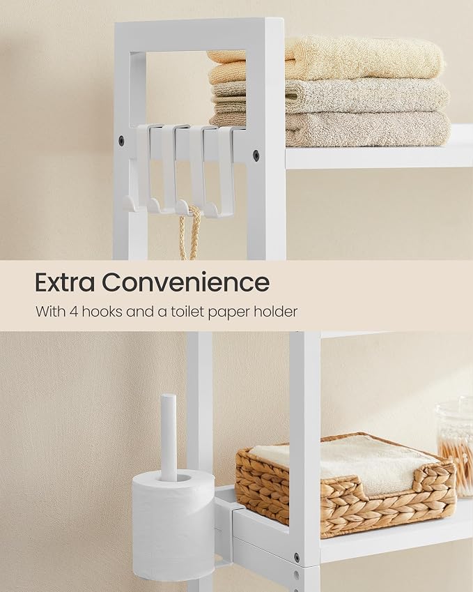 SONGMICS Over the Toilet Storage, 4-Tier Over Toilet Bathroom Organizer - Image 4