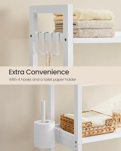 SONGMICS Over the Toilet Storage, 4-Tier Over Toilet Bathroom Organizer - Image 4