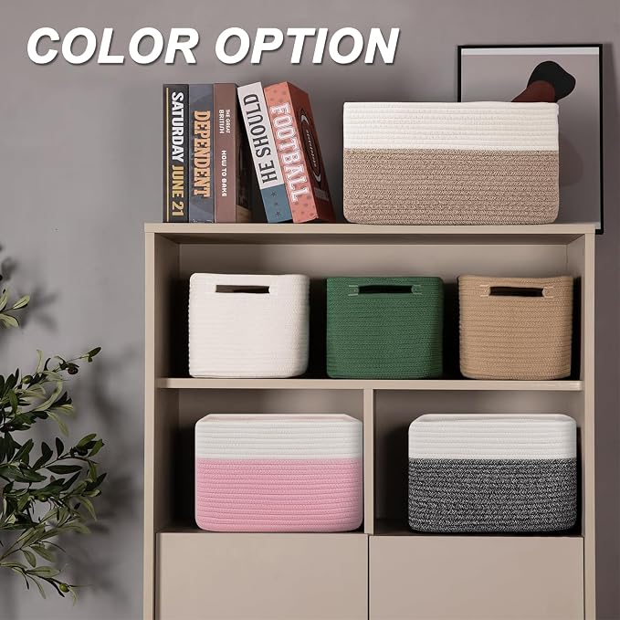 4 Pack Storage Baskets for Organizing, Woven Baskets for Shelves - Image 4
