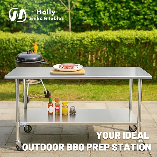 Hally Stainless Steel Table for Prep & Work 30 x 36 Inches - Image 3