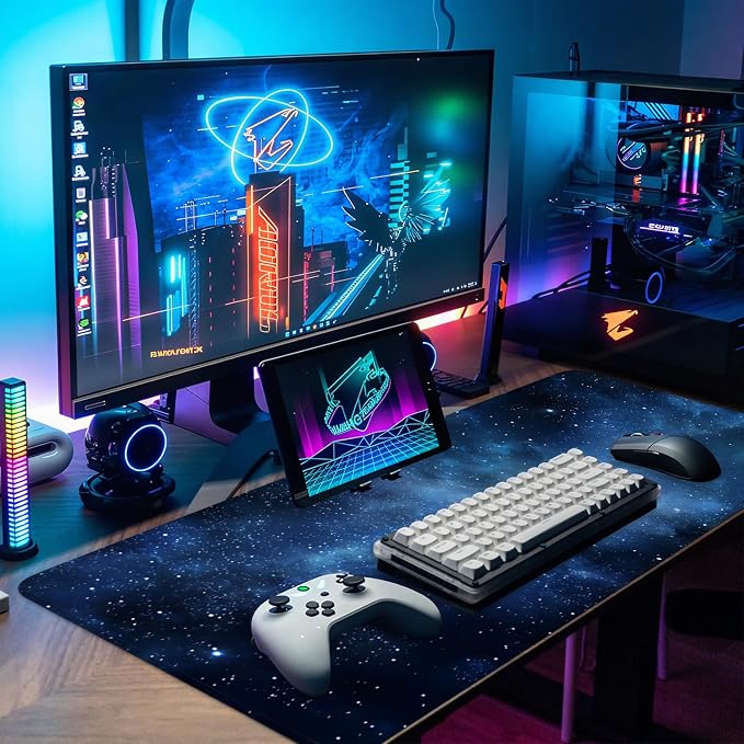 Galaxy Mouse Pad – Large Extended Desk Mat 31.5 x 11.8 in– Deep Space Nebula - Image 5