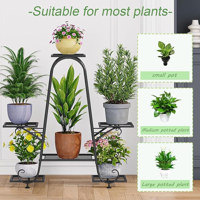 INGIORDAR Plant Stand Indoor Outdoor Shelf Metal Holder Pot Rack Multiple - Image 5