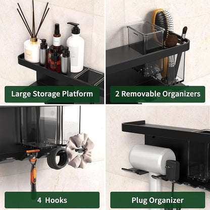 Hair Dryer Holder Wall Mounted Adhesive/Drilling, Hair Dryer Storage Organizer - Image 3