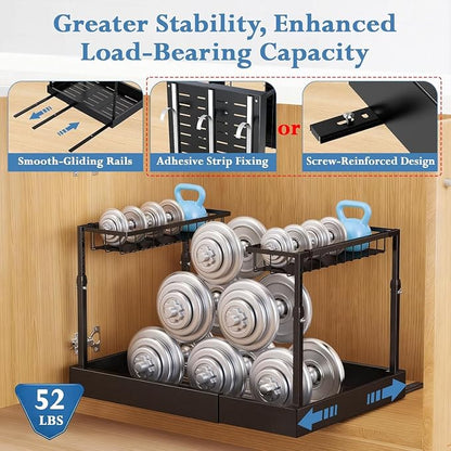 Aisslro Under Sink Organizer, 2 Tier Under the Sink Storage, Expandable - Image 5