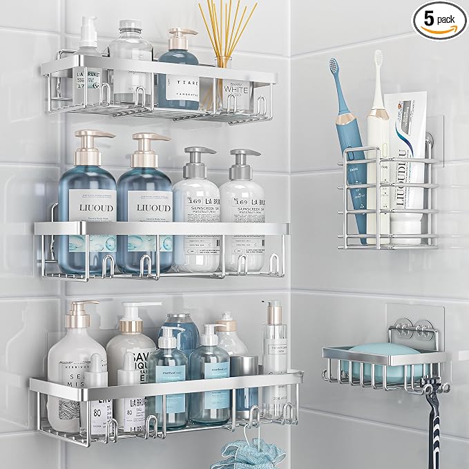 Liuoud 5 Pack Shower Caddy Organizer Rack Shelf by Liuoud