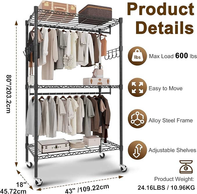 Whitmor Modern Industrial Wardrobe - Image 2