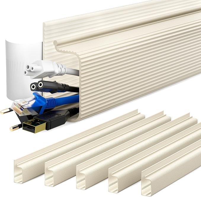 YECAYE 94.2 in Cable Management Under Desk, Easy Install Adhesive Mount Cord by Yecaye