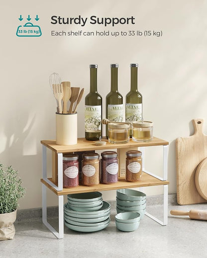SONGMICS Cabinet Organizer Shelf, Kitchen Storage, Spice Rack, Expandable - Image 5