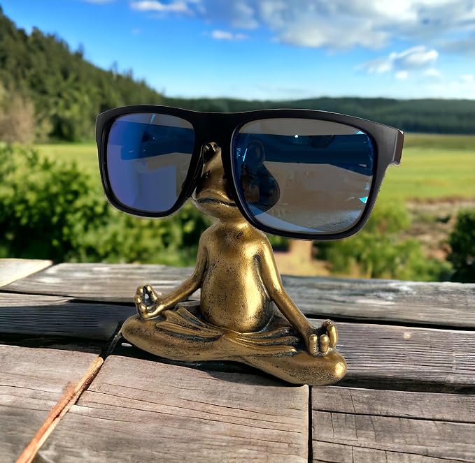 Top Brass Yoga Frog Eyeglass Holder – Whimsical Reading Glasses Sunglass Stand - Image 7