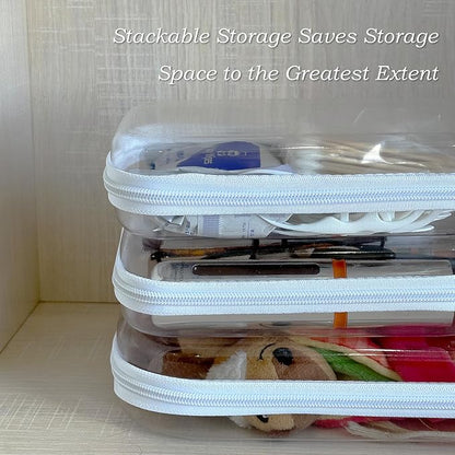 Clear Hard Zipper Case for Storage, Durable Clear Zipper Pouches, Hard Plastic - Image 3