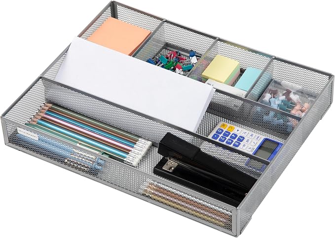 Mind Reader Drawer Organizer, Desk Org, Utensil Organizer, Metal Mesh - Image 5